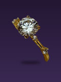Golden Solitaire Ring — Gold