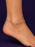 Silver Minimal Triangle Anklet — Silver