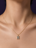 Crystal Rectangle Pendant — Gold
