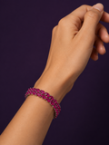 Pink Stone Bracelet — Silver