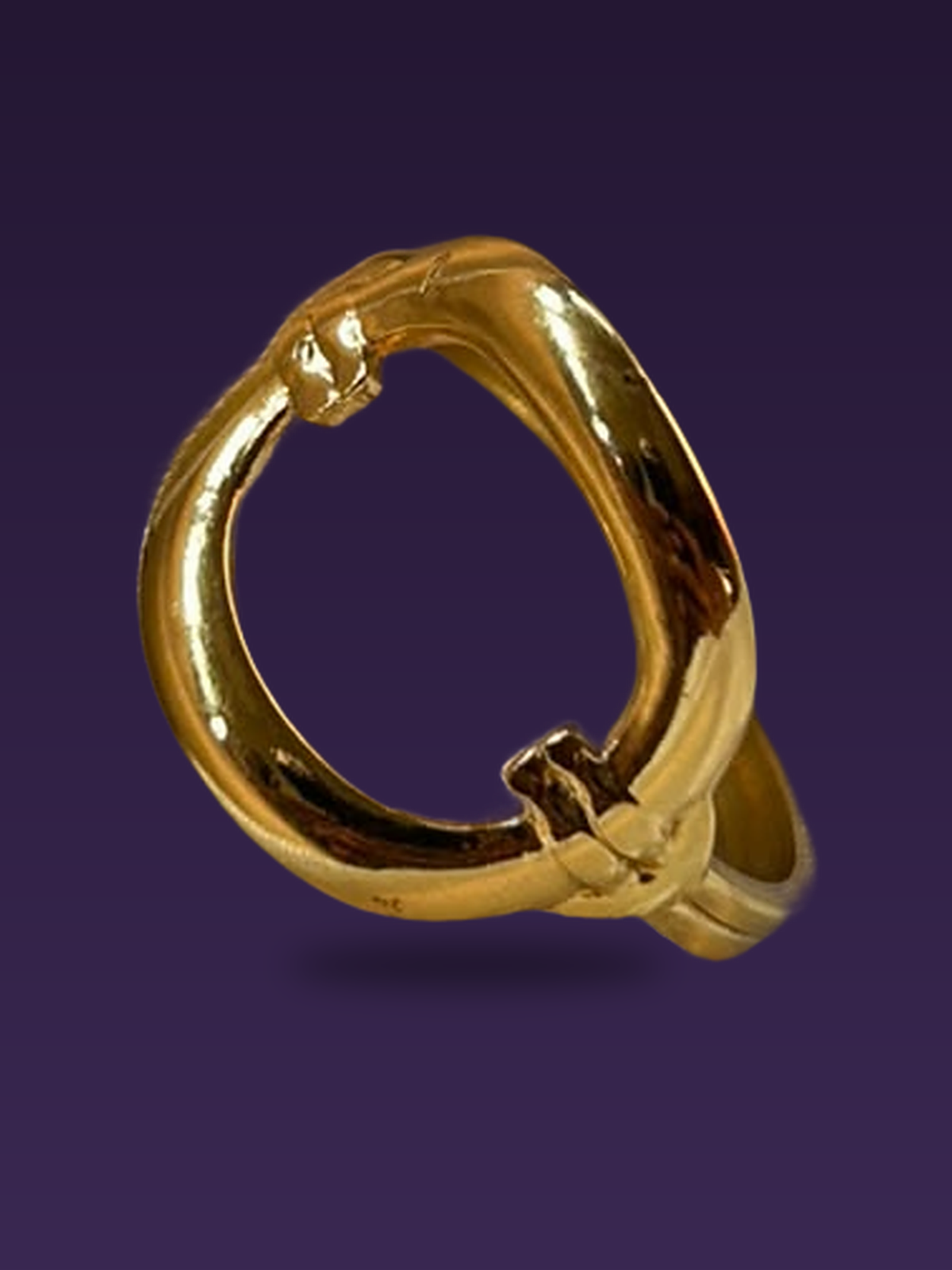 Geometric Small Oval Ring — Gold