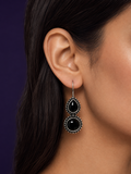 Indian Ruby Drop Earrings — Black
