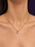 Minimal Crystal Ball Chain Pendant — Gold