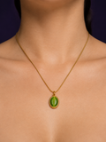 Mint Green Jewel Pendant — Gold