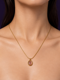 Rose Pink Jewel Pendant — Gold