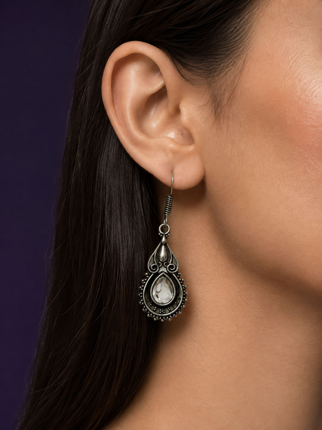 Mehtaab Ansu Earrings — White