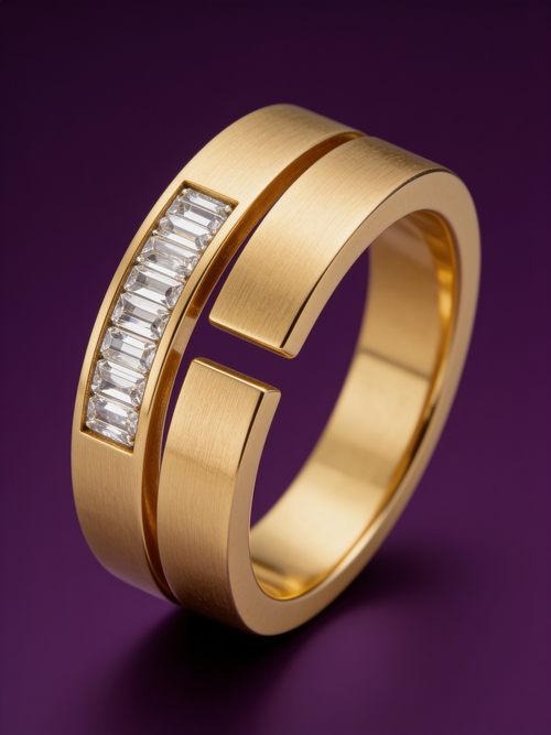Baguette Wrap Ring — Gold