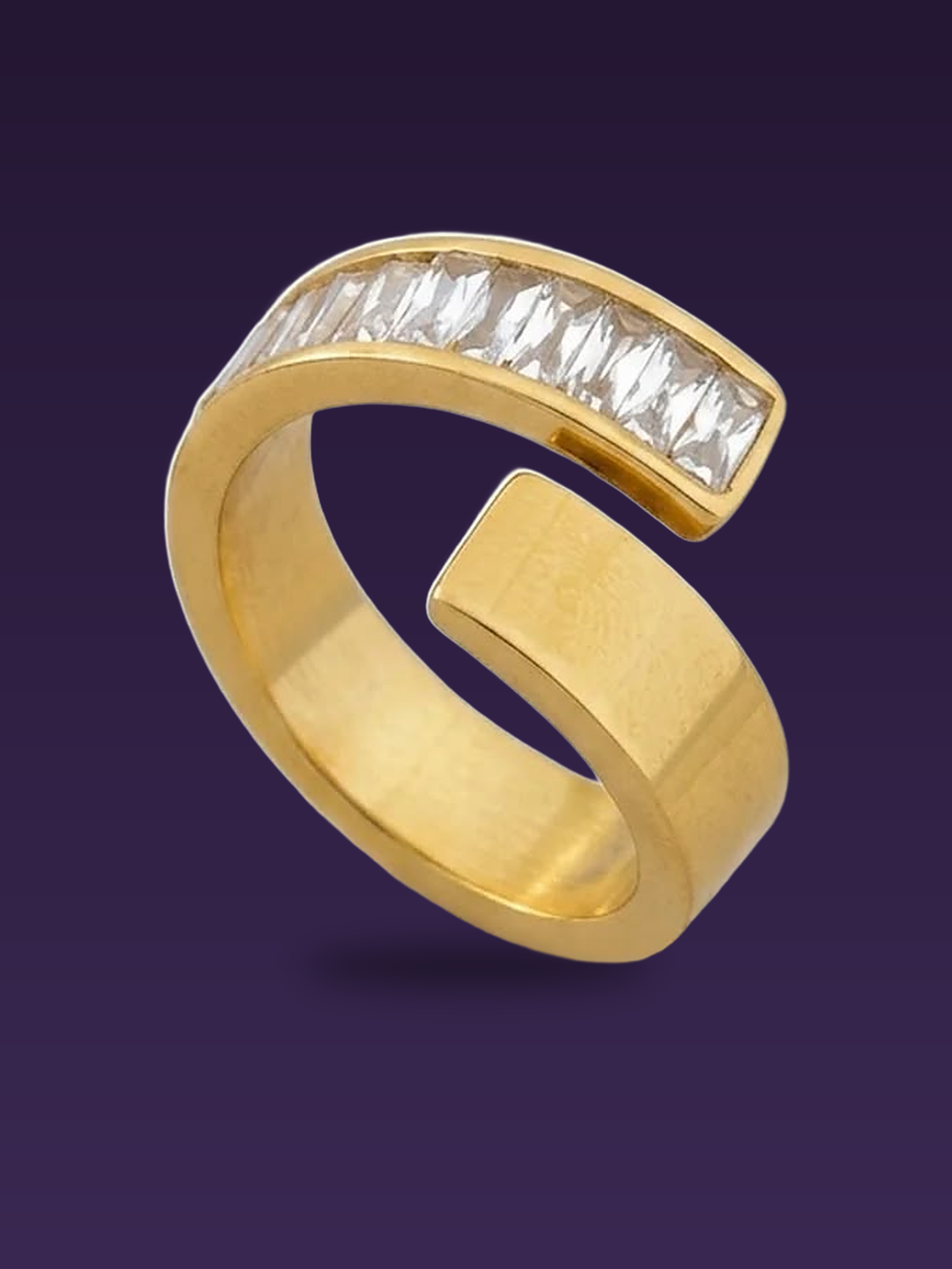 Baguette Wrap Ring — Gold