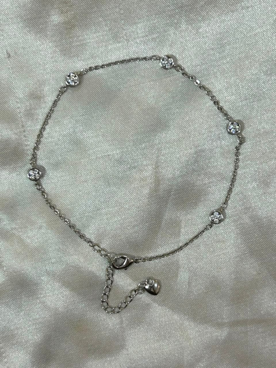 Silver Minimal Circles Anklet — Silver
