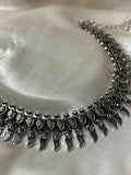 Antique Feather Choker — Oxidised Silver